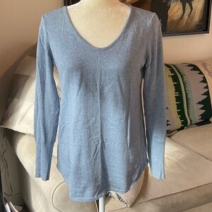 NIC+ZOE V-neck, Rounded Hem, Cotton-blend sweater